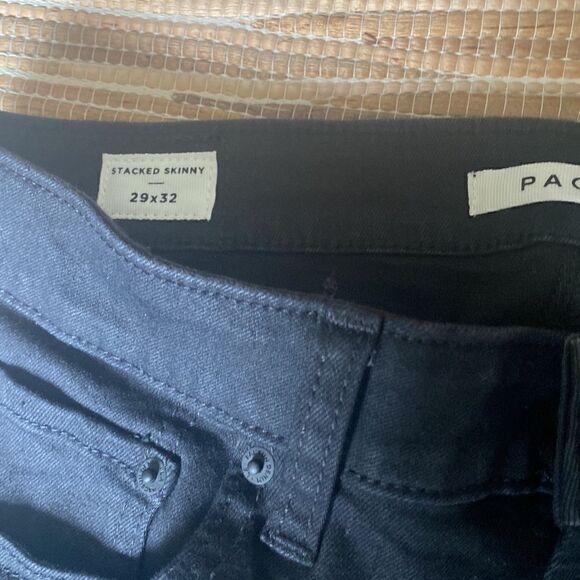 EUC PacSun stacked skinny black jean size 29/32 5 pocket - Picture 2 of 5
